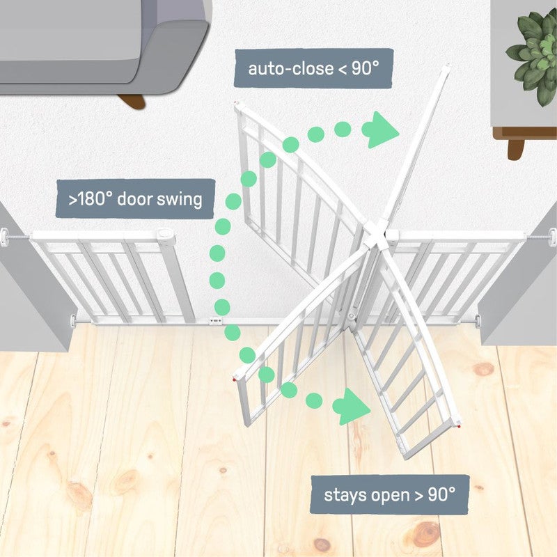 ingenuity Summer by Ingenuity - The Doorway 48W Series Baby & Pet Gate, Auto-Close & Hold-Open, White, Ages 6–24 Months - Image 5
