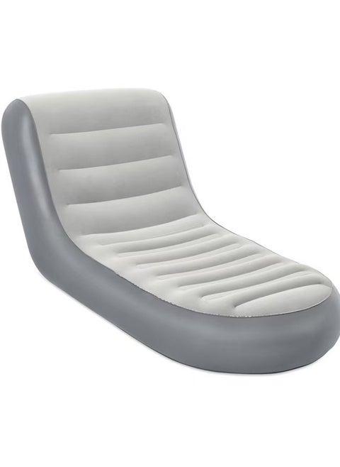 Flocking L-shaped single inflatable sofa lazy sofa outdoor home inflatable leisure sofa foldable recliner 165*84*79