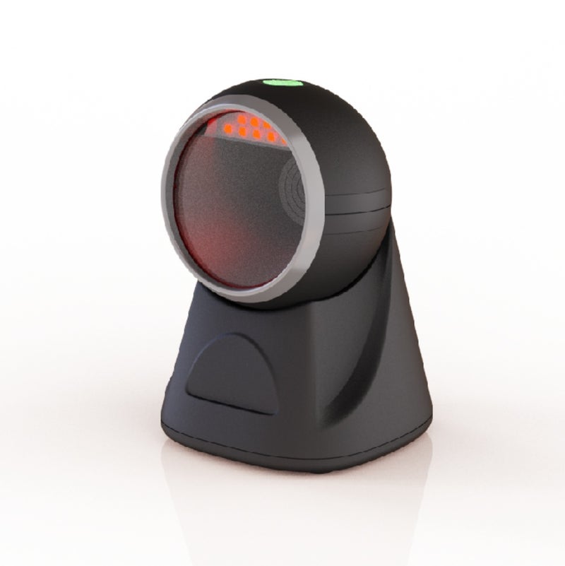 2D Barcode Scanner: Black Desktop Stand With CMOS Imaging, Automatic Sensing - Plug And Play, Multi-System Support Wireless Barcode Reader For Supermarket Convenience Store Cashier - Image 1