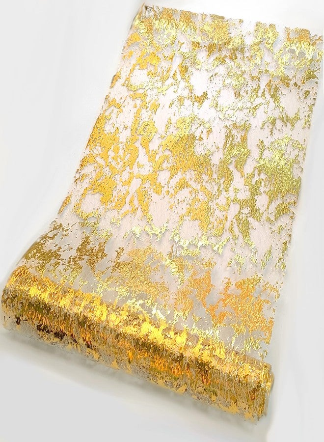 Herda 108" Gold Table Runner - Metallic Gold Tulle Party Decorations 9ft Sparkle Foil Mesh Centerpieces for Birthday, Wedding, Anniversary, Thanksgiving, Christmas,‌ Graduation Party Table Runner - Image 1