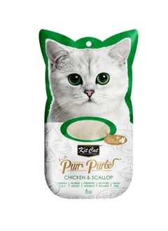 Kit Cat Puree Chicken & Scallop 15gx4 Sachets 