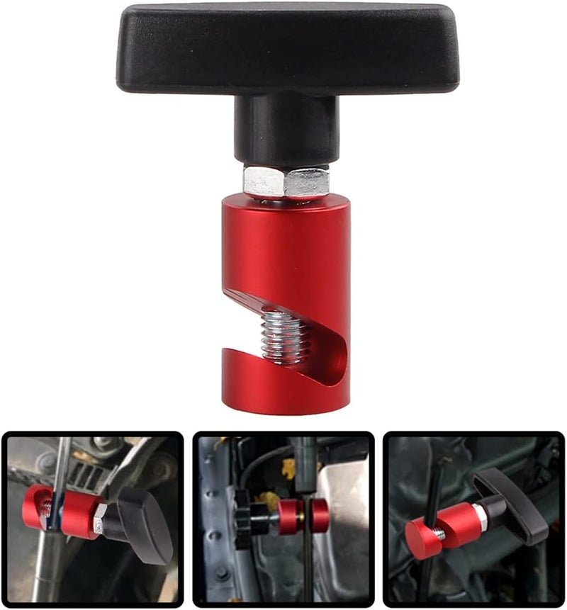 zipelo Lift Support Clamp, Hood Strut Fixing Clamps with Brass Core, Shock Prop Strut Stopper Retainer for Car Hood, Spark Plug Gap Gauge Tool, Universal Automotive Accessories (Red) - Image 4