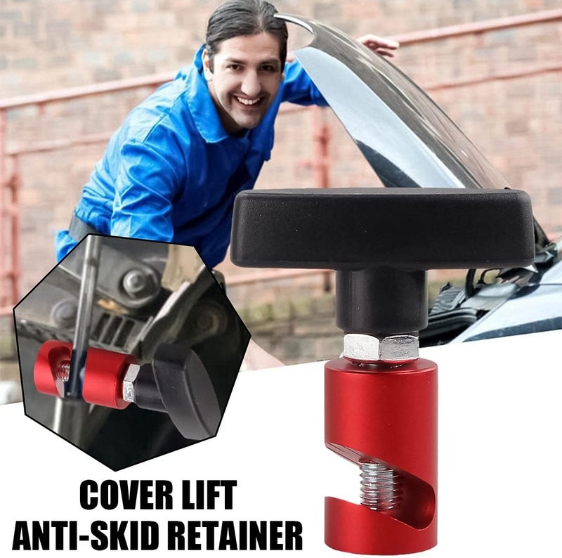zipelo Lift Support Clamp, Hood Strut Fixing Clamps with Brass Core, Shock Prop Strut Stopper Retainer for Car Hood, Spark Plug Gap Gauge Tool, Universal Automotive Accessories (Red) - Image 3