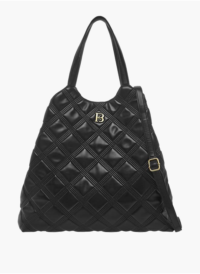 Flora Bella By Shoexpress Women Quilted Tote Bag with Detachable Strap and Snap Button Closure  - Image 1