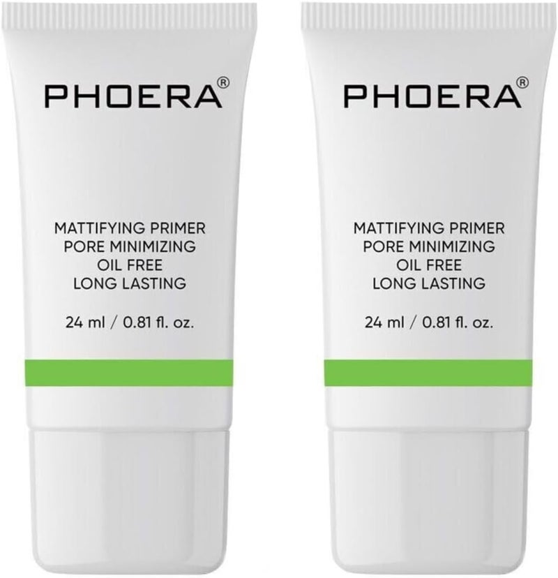 Glamza Phoera Matifying Face Primer TWIN PACK Pore Minimizing OIl Free Long Lasting Flawless Matte Finish