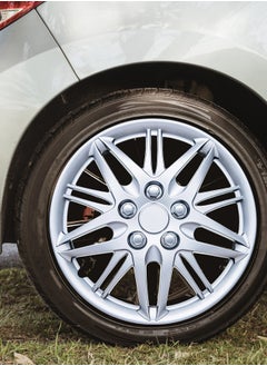 EMTC Pack of 4 EM-3130 Taiwan Wheel Cover | 16" Inch | Silver Universal Nested Style  - Image 4