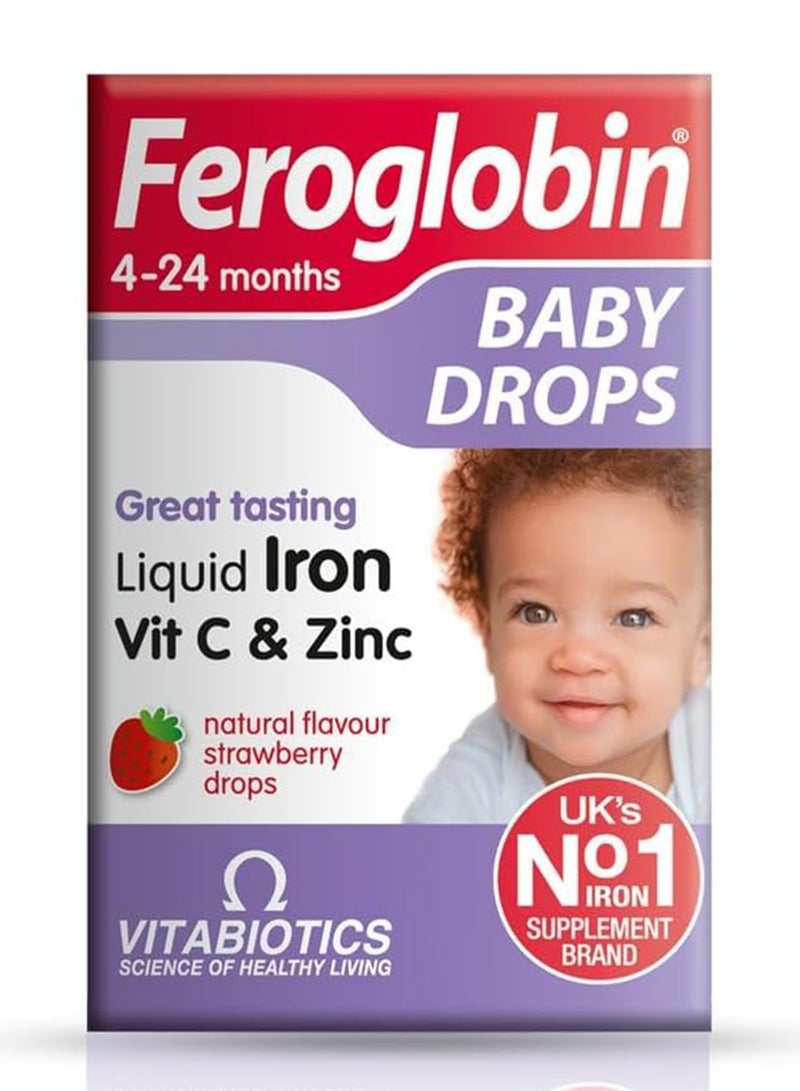 Feroglobin Baby Drops 424 Months Natural Flavour Strawberry Drops 30Ml