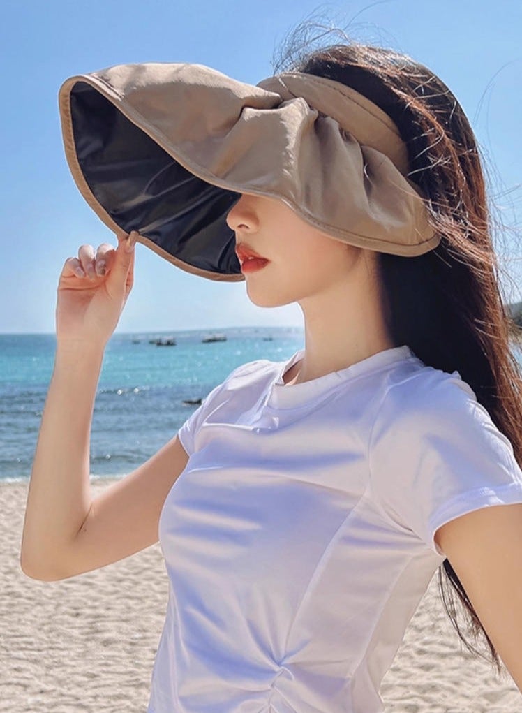 Etertoyle Large Brim Sun Hat UV Protection Foldable Visor Cap for Outdoor Trip - Image 1