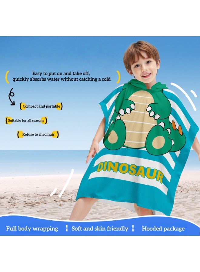 بينكساما منشفة حمام للأطفال لمدة 3-8 سنوات طفل صغير أطفال منشفة مغطاة منشفة حمام ميكروفايبر سوبر ناعمة رداء بونشو رداء حمام السباحة شاطئ عطلة المياه لعب حمام سباحة حمام السباحة - Image 1