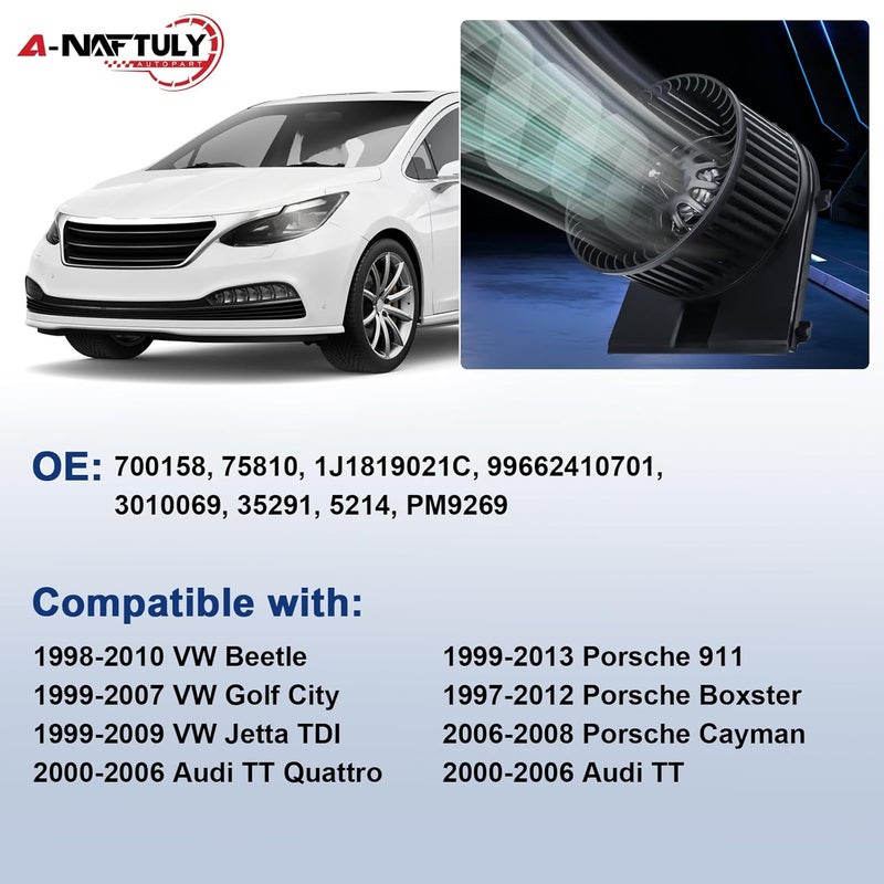 A-NAFTULY AC Blower Motor Fan for Volkswagen and Audi Models - Image 2