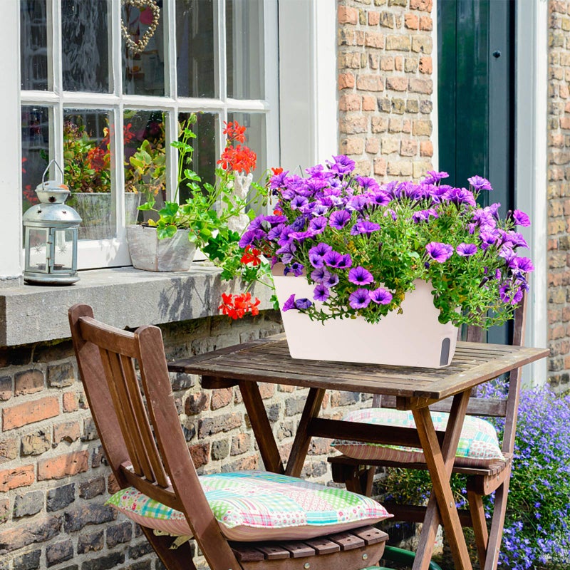 OurWarm Windowsill Herb Planter Box, Set of 3 Self Watering Plant Pots, 10.5 Inch Rectangular Planter Pot, Decorative Garden Flower Pots for Indoor Plants, Herbs, Vegetables, Flowers (3 Colors) - Image 5