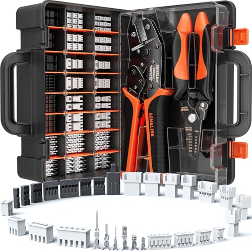 SOMELINE Crimp Tool Connector Kit, JST-PH 2.0mm/JST-XH 2.5mm/Du Pont 2.54mm Connector Set, 30 Types of Connectors, 32-20 AWG Ratcheting Crimper for Du pont,JST Series,KF2510,Molex,TE Series - Image 1