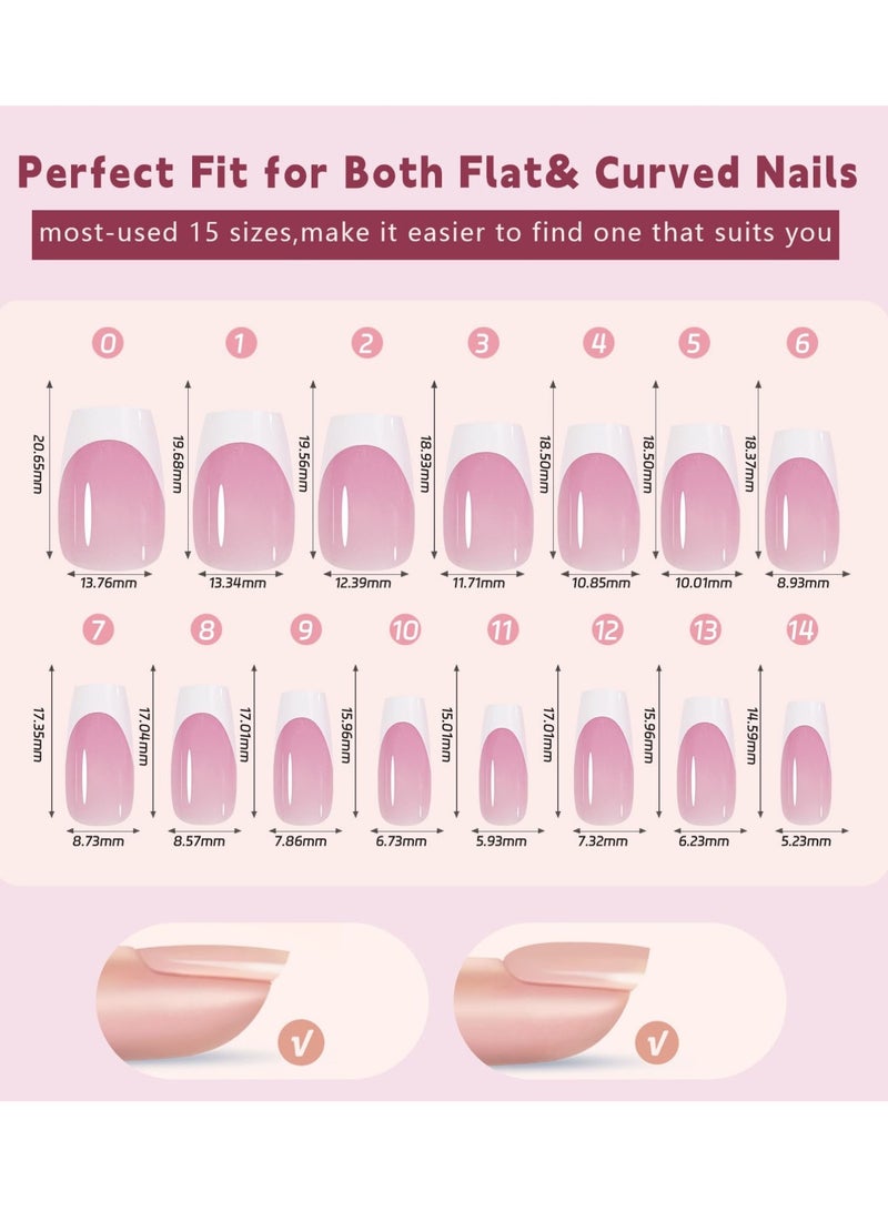 ريمي بيلا أظافر فرنش جل - أظافر فرنش جاهزة بالضغط بشكل سكوير مع برايمر وطبقة أساس مُسبقة 150 قطعة - Image 3