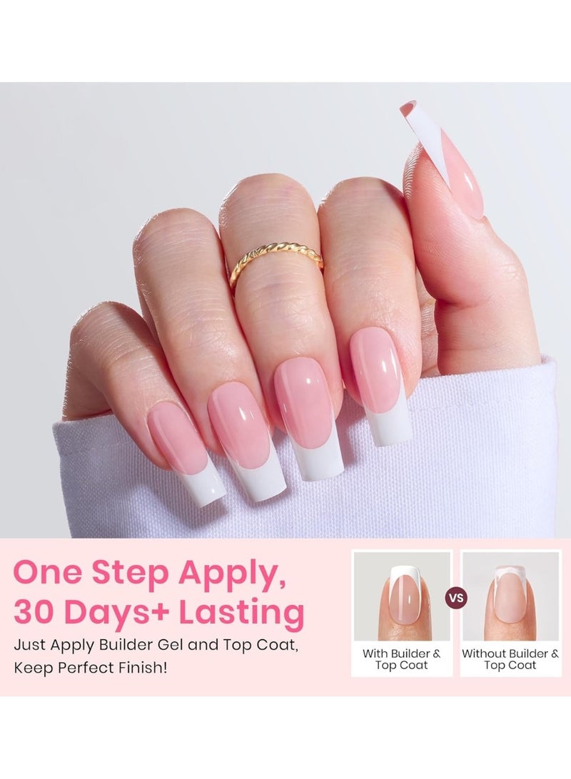 ريمي بيلا أظافر فرنش جل - أظافر فرنش جاهزة بالضغط بشكل سكوير مع برايمر وطبقة أساس مُسبقة 150 قطعة - Image 4