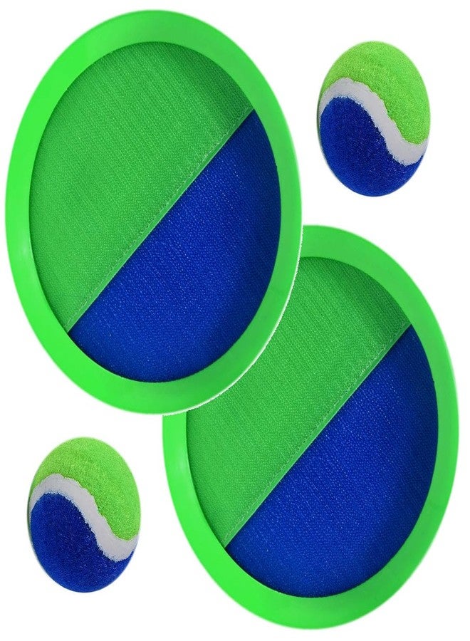 AppleRound Toss and Catch Ball Set (Hook and Loop), Kids Outdoor Games, Beach Toys, Backyard Sports, Paddle Ball Games (Pack of 2 Paddles and 2 Balls) - Image 1