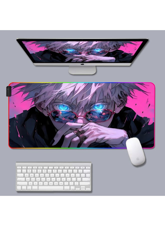 Spell Back To War Secondary Animation Mouse Pad Five Enlightenment Luminous RGB Peripheral Game Pad Computer E-sports Table Pad-Colour:300X900X4mm-Pattern:Spell Return -10