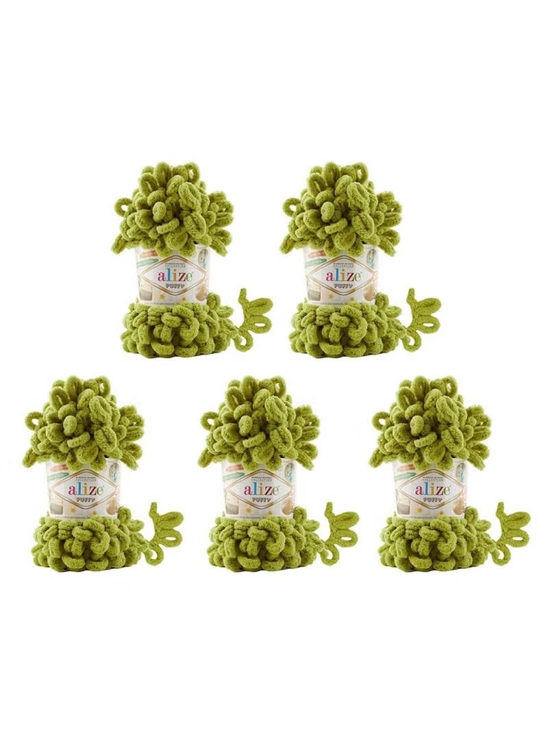 5 Pcs Alize Puffy 11 Micropolyester Hand Knitting Yarn For Blanket