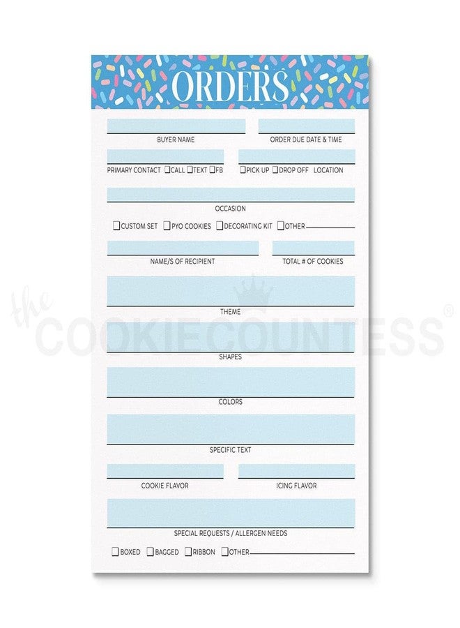 The Cookie Countess Inc نموذج طلب كعكات الكونتيسة، مقاس 5 × 7 بوصات، 50 ورقة - Image 3