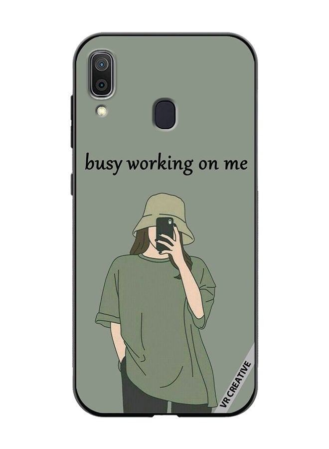 VR CREATIVE Protective Case Cover For Samsung Galaxy A30 Busy Working On Me Design Multicolour - Image 1