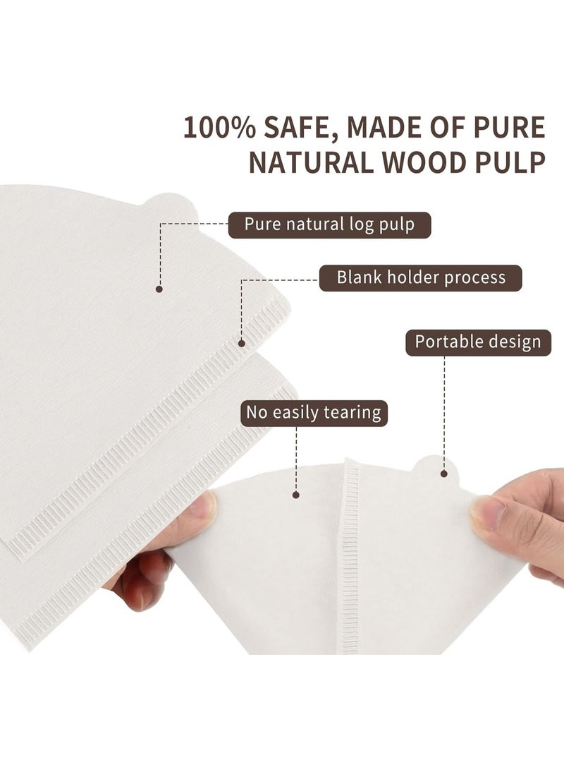 100 قطعة فلاتر قهوة V60 - ورق طبيعي غير مبيض لتقطير 1-2 أكواب بتصميم مخروطي مطور - Image 4