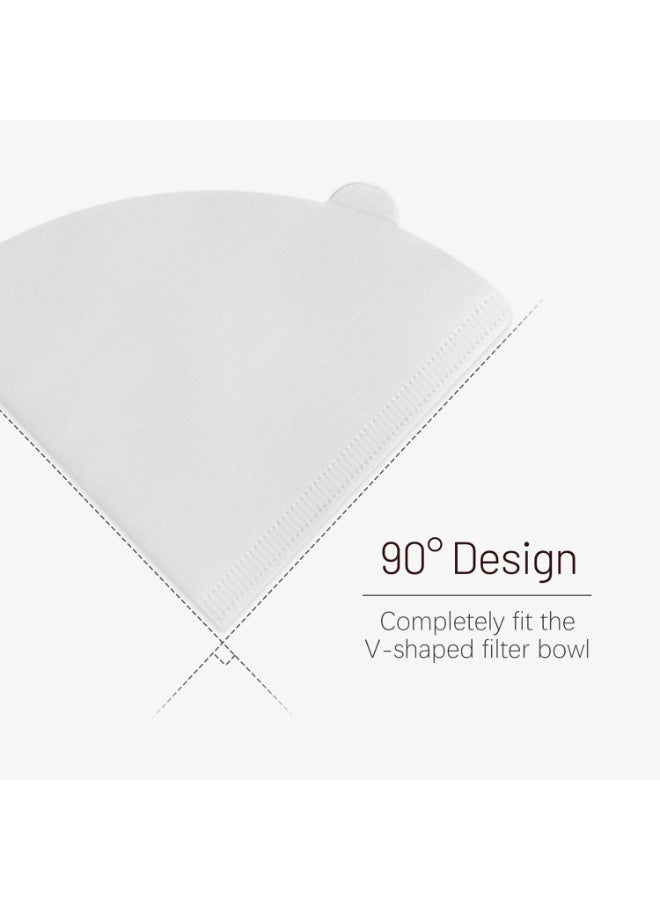 100 قطعة فلاتر قهوة V60 - ورق طبيعي غير مبيض لتقطير 1-2 أكواب بتصميم مخروطي مطور - Image 5