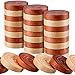 Skylety 72 Pieces Wood Checkers 106 Inch Wooden Checkers Pieces Set with Stackable Ridge in Drawstring Storage Pouch for Board Game Dark Brown and Natural - Image 3