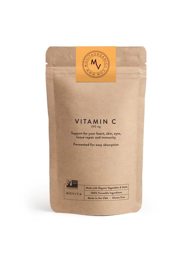 Movita Movita Fermented Vitamin C 250mg - Immunity Booster, Antioxidant Protection, Aids Collagen Synthesis & Iron Absorption - Organic, Vegan, Gluten-Free, Non-GMO - 30-Day Supply (Eco-Friendly Pouch) - Image 1