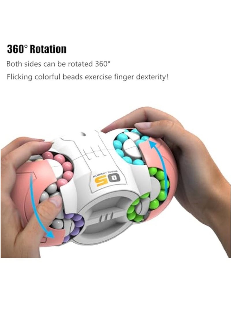 Rotating Magic Bean Cube Spinner Fidget Toys,Gifts,Learning  Education Toys,Stress Relief Gifts Fidget Toys Adults Kids,Double Flip Handheld Puzzle Cube Magic Bean Spinner - Image 2
