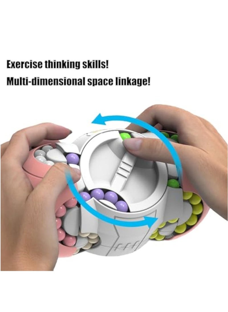 Rotating Magic Bean Cube Spinner Fidget Toys,Gifts,Learning  Education Toys,Stress Relief Gifts Fidget Toys Adults Kids,Double Flip Handheld Puzzle Cube Magic Bean Spinner - Image 3