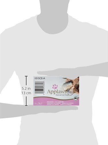 Applaws Natural Premium Wet Cat Food for Adult Cats, Mackerel with Sardine in Broth Pack of 24 x 70g Cans - Image 3