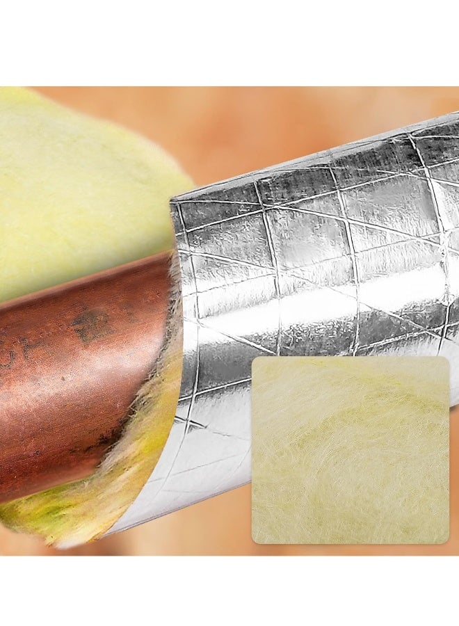 Fiberglass Pipe Insulation Wrap with Foil Back, 32.8 Ft Ceramic Foam Strip for Indoor/Outdoor Pipe Insulation, Ideal for Freezing Weather - 2 Pack - Image 2