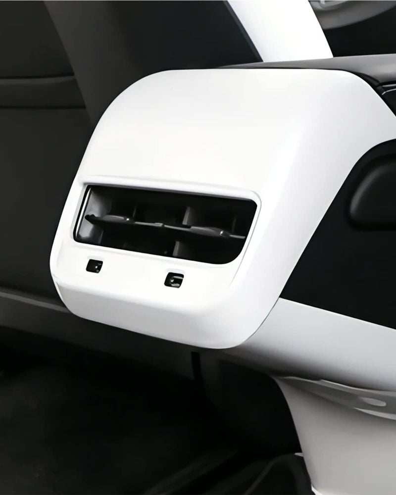 LIMBQS AC Vents Cover for Tesla Model 3 2017-2023, Rear Center Console Air Vent Trim for Tesla Model Y 2019-2024 (Matte White) - Image 2