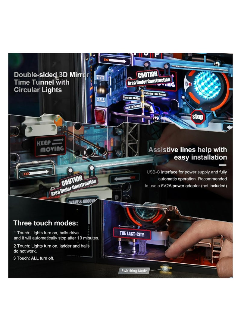 Robotime ROKR Marble Run Last City 3D Puzzle Adult Model Gaming Decoration Setup Expandable Kits Cyberpunk Gift Idea for Teens and Adults Parallel World MR01S  - Image 4