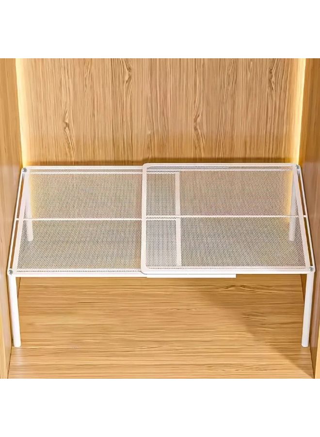 1pc Expandable And Adjustable Closet Organizer Length 13 78 To 23 62 Inch Space Saving Stackable Shelf System For Home Kitchen Bedroom Cabinets Desk Storage Wardrobe Storage Solution - Image 2