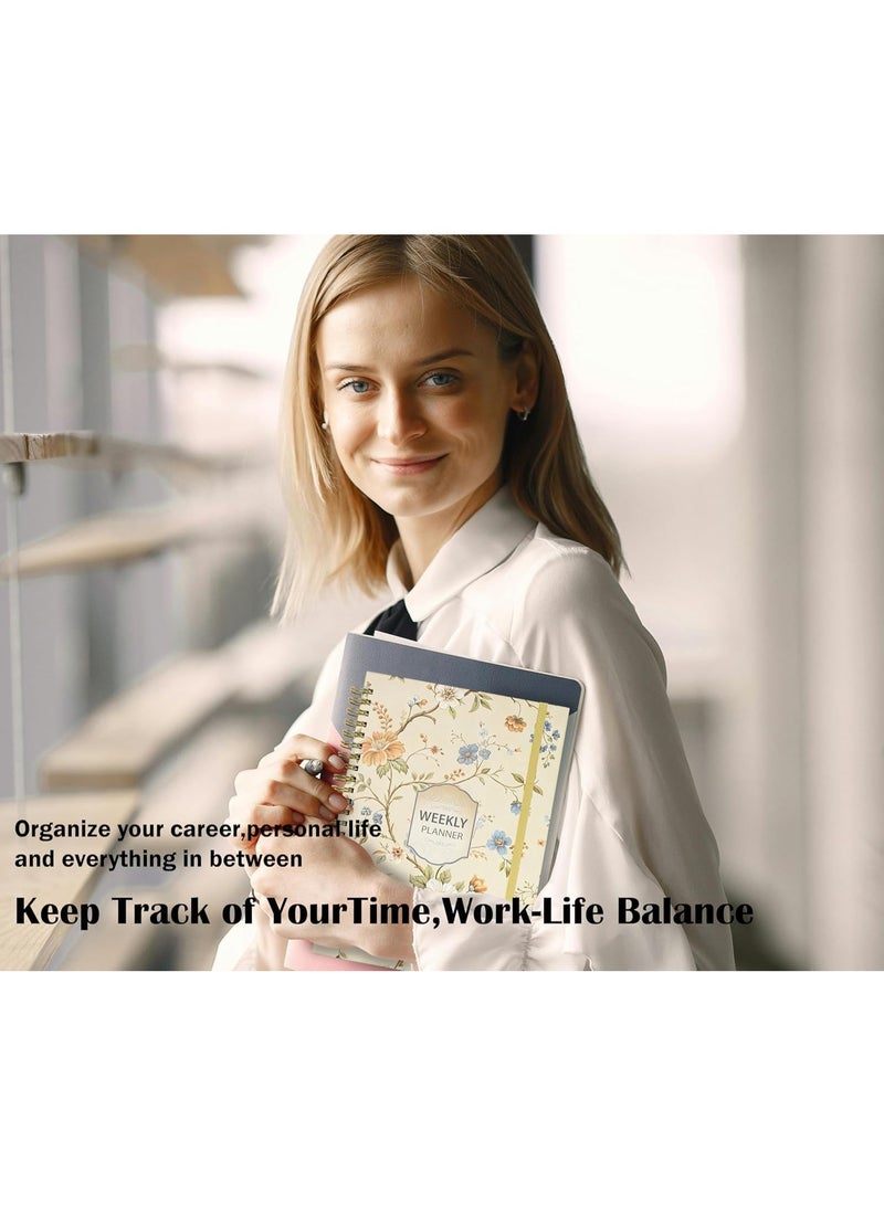 SYOSI Weekly & Daily Planner, Spiral Bound Habit Tracker, To-Do List Notebook with Goal Setting Pages, Work Organizer Journal for Productivity, Peony Design, Undated, 142 Sheets (A5, 6.2" x 8.5") - Image 5