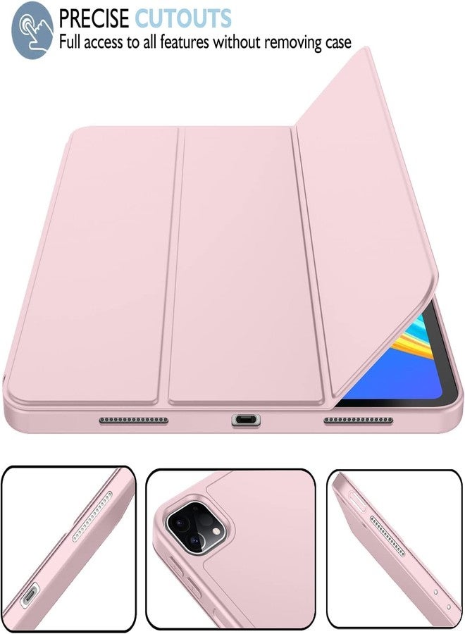 iMieet جراب iMieet لجهاز iPad Pro مقاس 13 بوصة طراز M4 (2024) مع حامل قلم، [يدعم قلم Apple Pencil Pro وقلم Apple Pencil (USB-C)]، جراب ذكي ثلاثي الطي مع ظهر من مادة TPU الناعمة، خاصية التشغيل/الإيقاف التلقائي (وردي) - Image 4