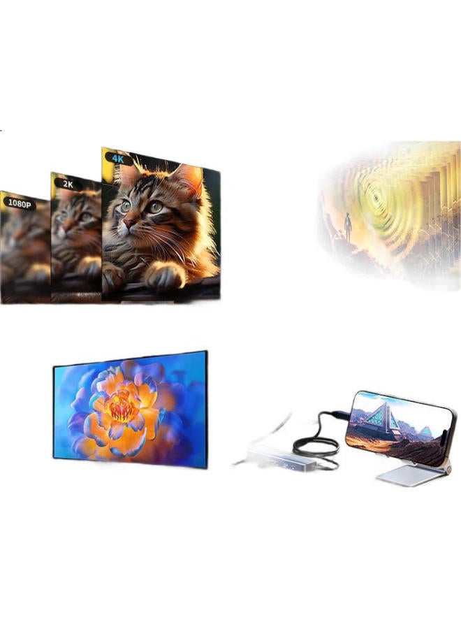 Acasis Type-C Desktop Expansion Dock, Hdmi Hub, Usb Splitter, 4K 60Hz Screen Mirroring, Network Port Converter, Ipad Pro, Apple Mac Adapter, 1 Meter, Ds-7Hn6M1 - Image 3