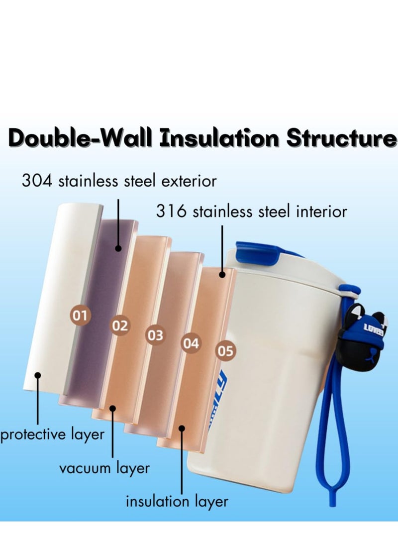 SOLARAE 14 oz Insulated Water Bottle, Stainless Steel Sports Water Cup Flask,  Leak Proof BPA-Free Reusable Double-Wall Thermoses for Sports and Travel - Image 3