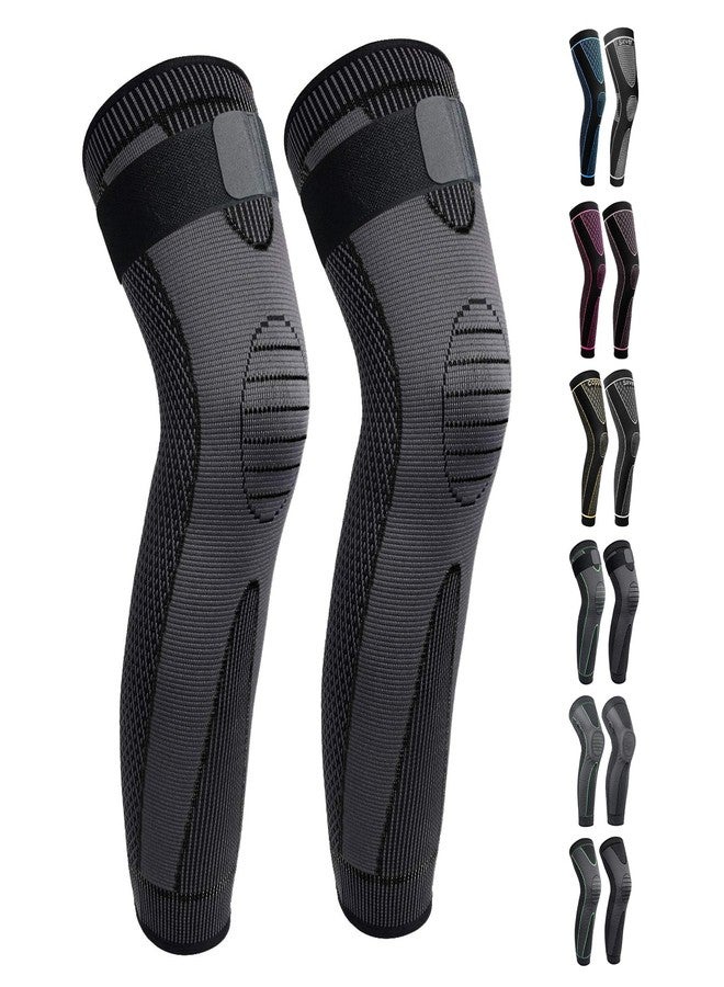 SKDK Full Leg Sleeves Long Compression Leg Sleeve Knee Sleeves Protect Leg, for Man Women Basketball, Arthritis Cycling Sport Football, Reduce Varicose Veins and Swelling of Legs - Image 1