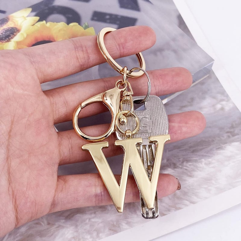 LAXPICOL Gold Letter A-Z Keychain for Women Men Purse Handbags Metal Alphabet Initial Letter Key Ring Keychain - Image 3