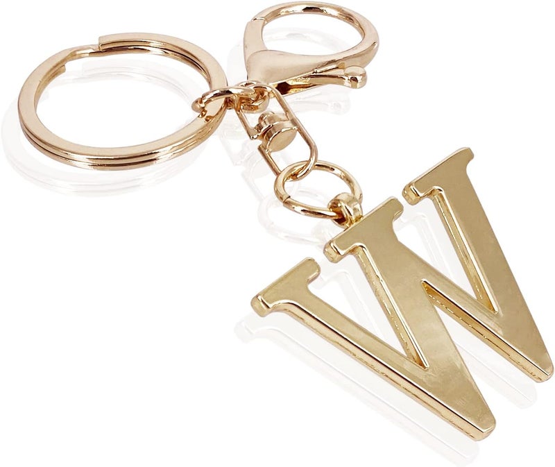 LAXPICOL Gold Letter A-Z Keychain for Women Men Purse Handbags Metal Alphabet Initial Letter Key Ring Keychain - Image 1