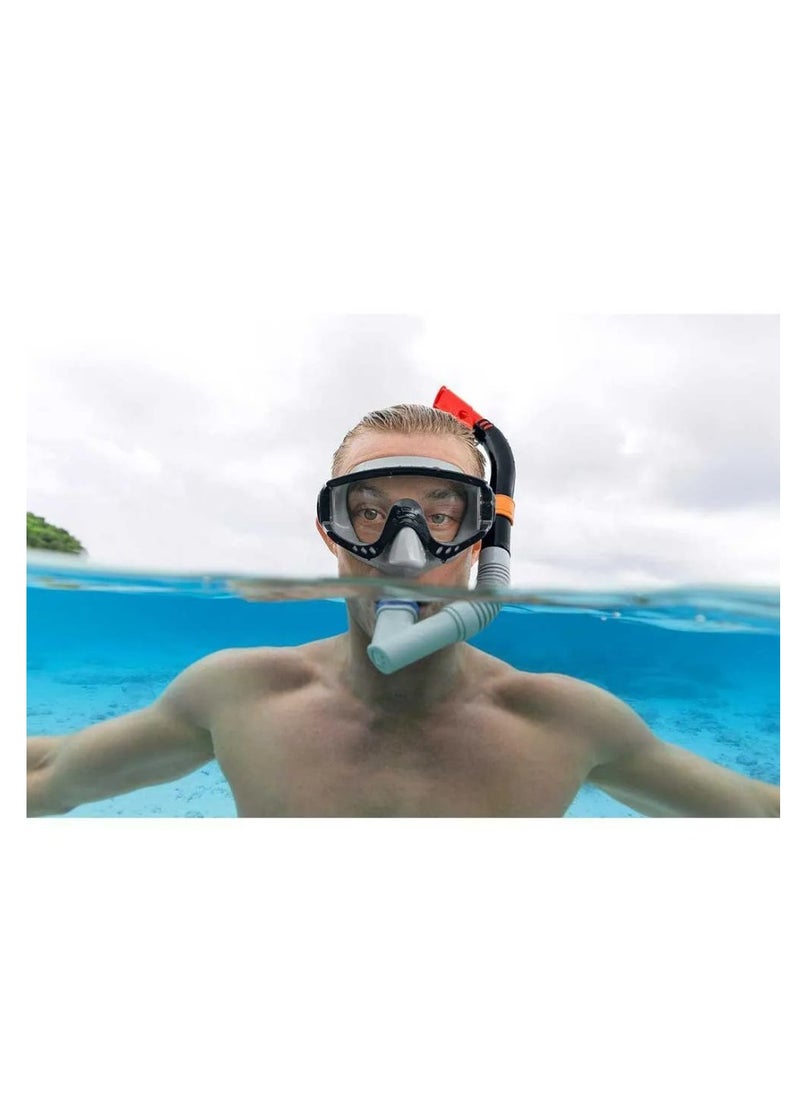 بست واي Bestway Snorkel mask for adults diving mask with uv protection, anti-leak, adjustable strap, spark wave set - No:24068  - Image 1