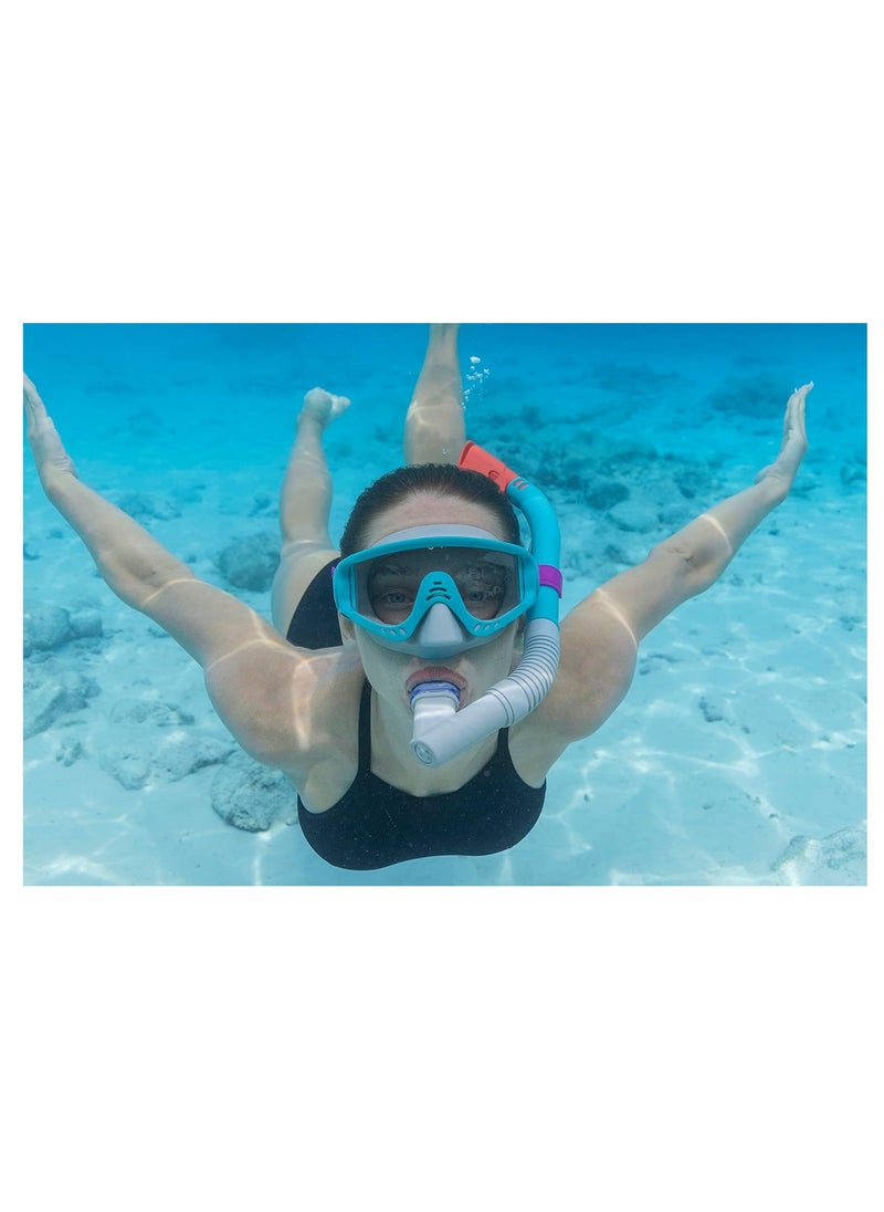بست واي Bestway Snorkel mask for adults diving mask with uv protection, anti-leak, adjustable strap, spark wave set - No:24068  - Image 3