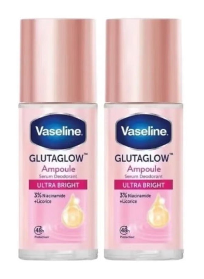 فازلين قطعتين من مزيل العرق فازلين برايت آند رينيو جلوتا جلو، 2* 45 مل. - Image 1