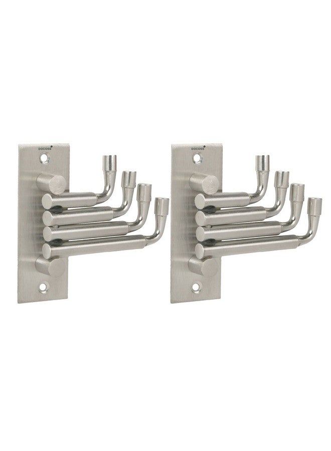 DOCOSS Stainless Steel Flexible Wall Hooks for Hanging Cloth and Towel Hangers for Wall,Door Hangers,Movable Hook -Pack of 2, Silver - Image 1