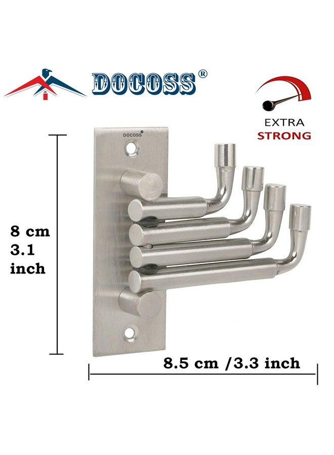 DOCOSS Stainless Steel Flexible Wall Hooks for Hanging Cloth and Towel Hangers for Wall,Door Hangers,Movable Hook -Pack of 2, Silver - Image 3