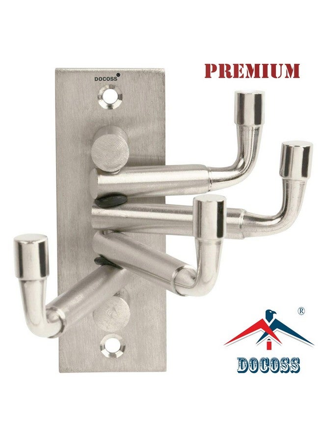 DOCOSS Stainless Steel Flexible Wall Hooks for Hanging Cloth and Towel Hangers for Wall,Door Hangers,Movable Hook -Pack of 2, Silver - Image 5