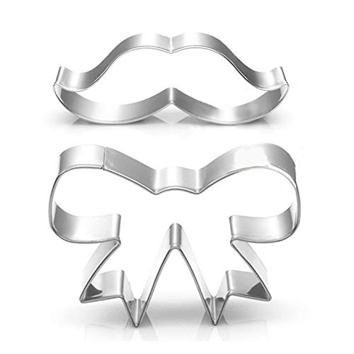 WOTOY Beard And Bow Tie Biscuit Cookie Cutter - Stianless Steel - Image 1