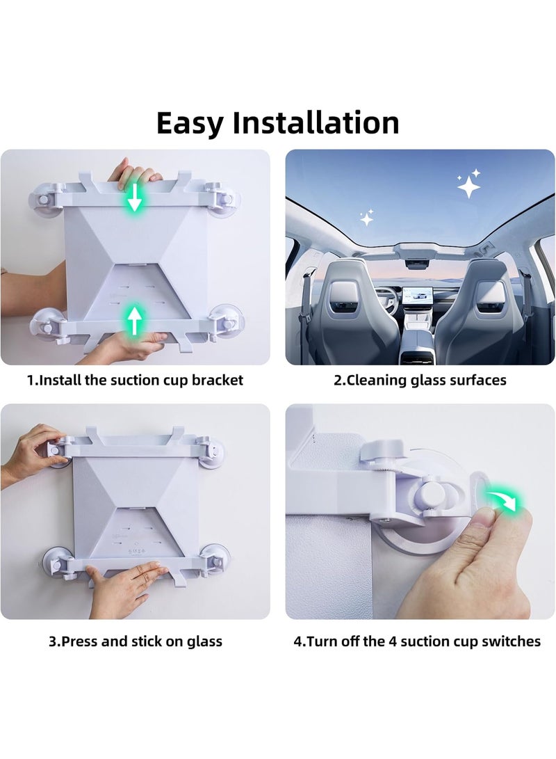 Bukela Mount with Strong Suction, Easy Install Suction Cup Mount | Lightweight Flexible on Cars SUVs Vans RVs ,Ultra-Stable Signal on Car Windows Sunroofs & Travel - White - Image 5