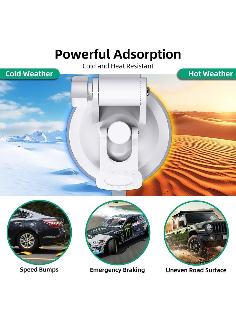 Bukela Mount with Strong Suction, Easy Install Suction Cup Mount | Lightweight Flexible on Cars SUVs Vans RVs ,Ultra-Stable Signal on Car Windows Sunroofs & Travel - White - Image 4
